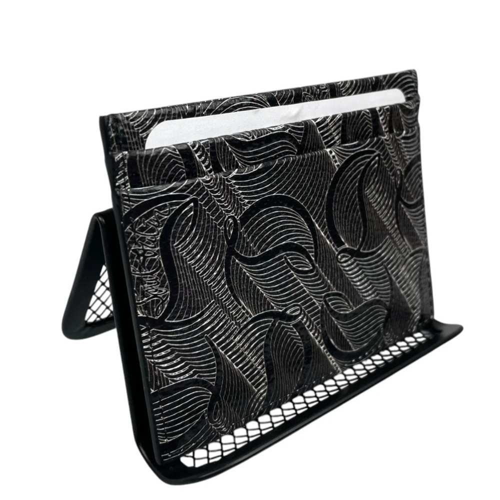 Christian Louboutin Signature Metallic Monogram Print Leather Card Case - Picture 13 of 15